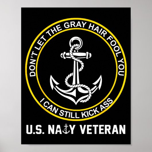 退役したアメリカ海軍の水兵 おもしろいおじさん アメリカ海軍退役軍人 ポスター (正面)