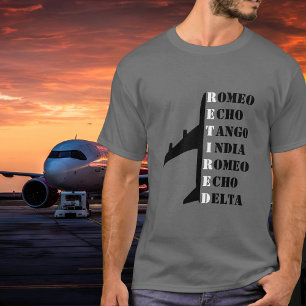 退役した航空機 NATOフォネティックアルファベット 航空ファンへのプレゼント Tシャツ