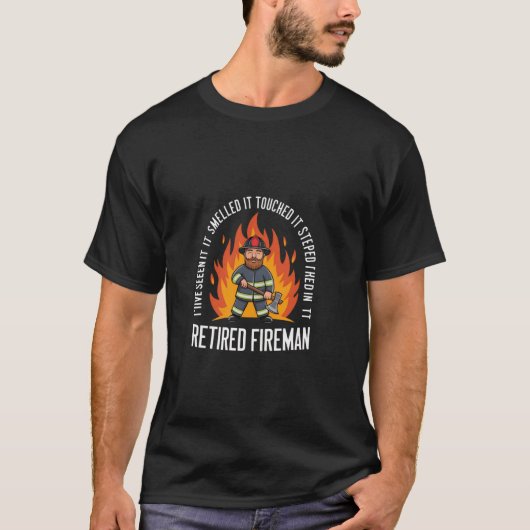 退役消防士の斧のデザイン Tシャツ (正面)