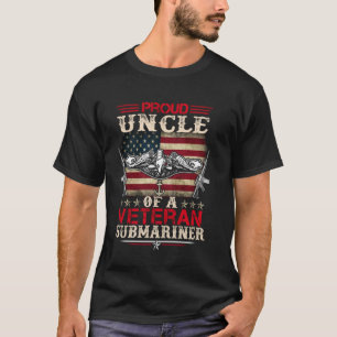 退役潜水艦ベテランの自慢のおじ USフラグ パトリオット Tシャツ