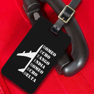 退役航空機 NATOフォネティックアルファベット ジョークグッズ ラゲッジタグ