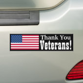 退役軍人ありがとう! バンパーステッカー (車上)