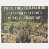 退役軍人ありがとう フリースブランケット (正面(横))