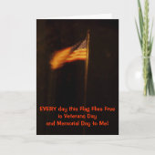 退役軍人およびメモリアルデーの旗 サンキューカード (正面)