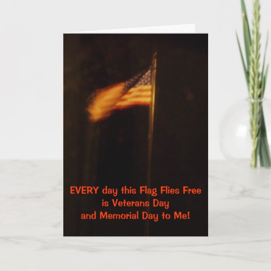 退役軍人およびメモリアルデーの旗 サンキューカード (正面)