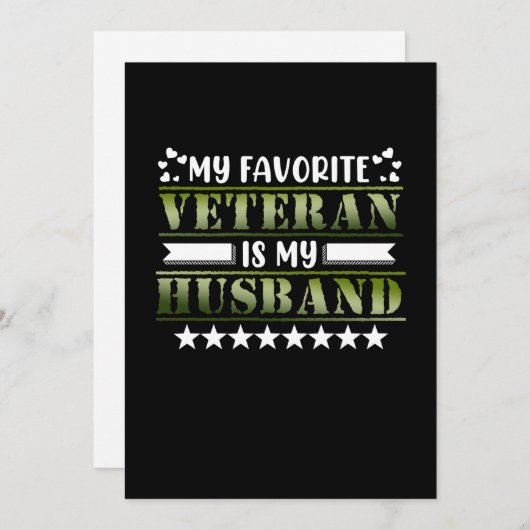 退役軍人お気に入りの夫ハッピー退役軍人デー サンキューカード (正面/裏面)