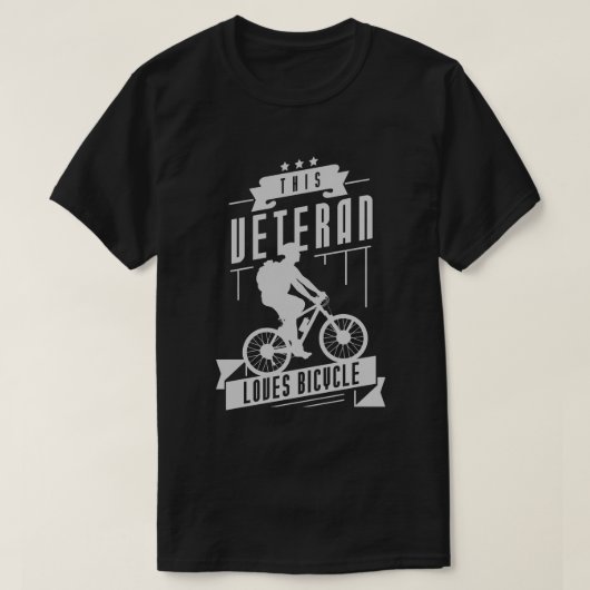 退役軍人が自転車を愛する Tシャツ (デザイン正面)
