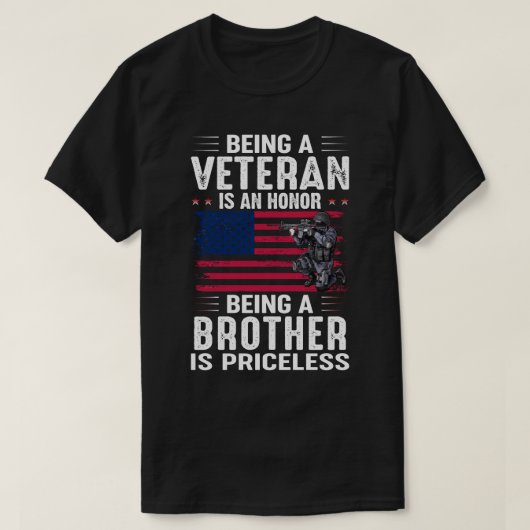退役軍人であることは名誉であり、兄弟はPriである Tシャツ (デザイン正面)