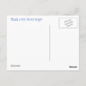 退役軍人に感謝を ポストカード (裏面)