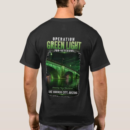 退役軍人のためのグリーンライト ロンドンブリッジ Tシャツ (裏面)