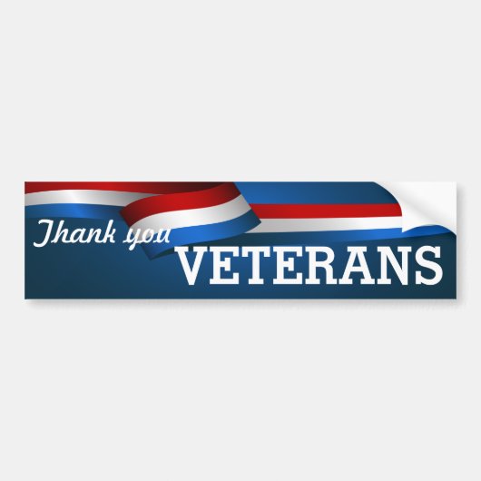 退役軍人のバンパーステッカーありがとう バンパーステッカー (正面)
