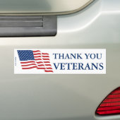 退役軍人のバンパーステッカーありがとう バンパーステッカー (車上)