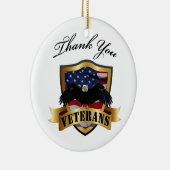 退役軍人のパーソナライズなオーナメントありがとう セラミックオーナメント (右)