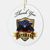 退役軍人のパーソナライズなオーナメントありがとう セラミックオーナメント (左)