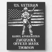 退役軍人のパーソナライズ可能なギフトカスタム軍隊名 フォトプラーク (正面)