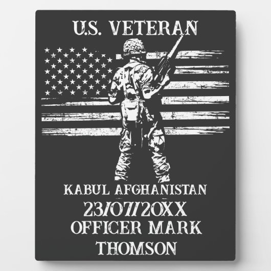 退役軍人のパーソナライズ可能なギフトカスタム軍隊名 フォトプラーク (正面)