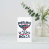 退役軍人の妻の名誉愛国ワシTシャツ 名刺 (スタンド正面)