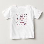 退役軍人の娘であることを誇りに | 愛国フラグ ベビーTシャツ (正面)