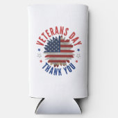 退役軍人の日ありがとう スリム缶クーラー (正面)