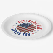 退役軍人の日ありがとう ペーパープレート (アングル)