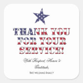 退役軍人の日お世話になっております スクエアシール (正面)