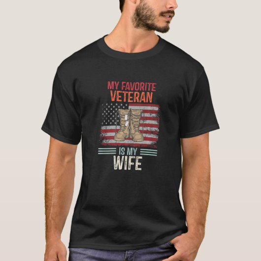 退役軍人の日お気に入りの私の退役軍人は妻1 Tシャツ (正面)