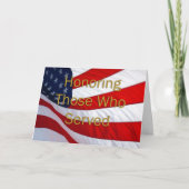 退役軍人の日に仕えた者を称える カード (正面)