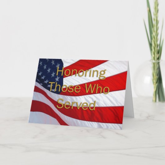 退役軍人の日に仕えた者を称える カード (正面)