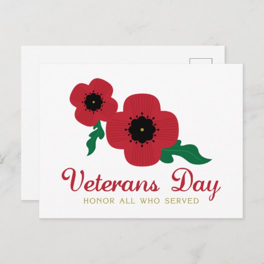 退役軍人の日に花を飾る ポストカード (正面/裏面)