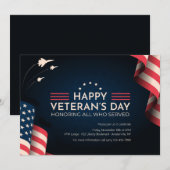 退役軍人の日のお祝い招待状 招待状 (正面/裏面)