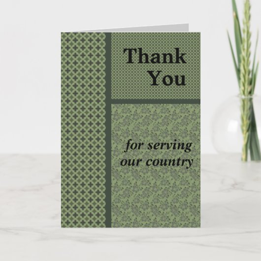 退役軍人の日の感謝 軍事退役者に サンキューカード (正面)