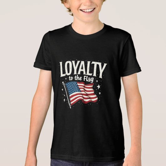 退役軍人の日の米国国旗のロイヤリティ トライブレンドＴシャツ (正面)