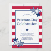 退役軍人の日はっきりした星とストライプ愛国はっきりした的 招待状 (正面)
