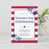 退役軍人の日はっきりした星とストライプ愛国はっきりした的 招待状 (スタンド正面)