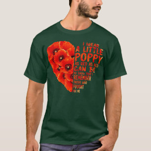 退役軍人の日は私たち忘れ赤いポピーの花USA私 Tシャツ