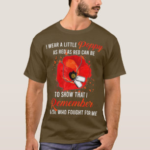 退役軍人の日は私たち忘れ赤いポピーの花USA私 Tシャツ
