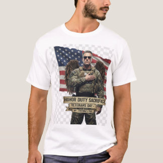 退役軍人の日へのオマージュ – 名誉、義務、犠牲 Tシャツ