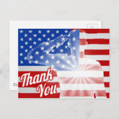 退役軍人の日サンキューアメリカ国旗 ポストカード (正面/裏面)