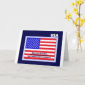 退役軍人の日サンキューカード- – 米国国旗 カード (黄色い花)