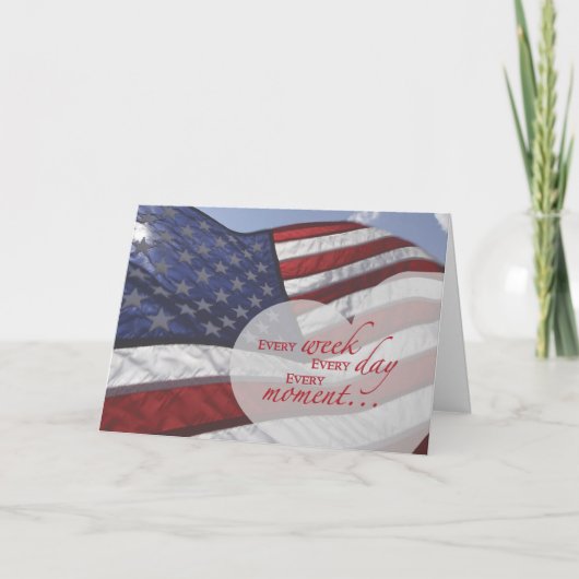 退役軍人の日ハートフラグ サンキューカード (正面)