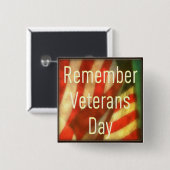 退役軍人の日ボタン – 退役軍人の日を記憶 缶バッジ (正面&裏面)