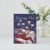 退役軍人の日十字旗 ポストカード (スタンド正面)