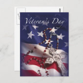 退役軍人の日十字旗 ポストカード (正面/裏面)
