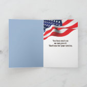 退役軍人の日飛んでいるに旗を持つ禿鷲 カード (内部)