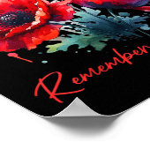 退役軍人の日2024米国メモリアルデー赤ポピー ポスター (角)