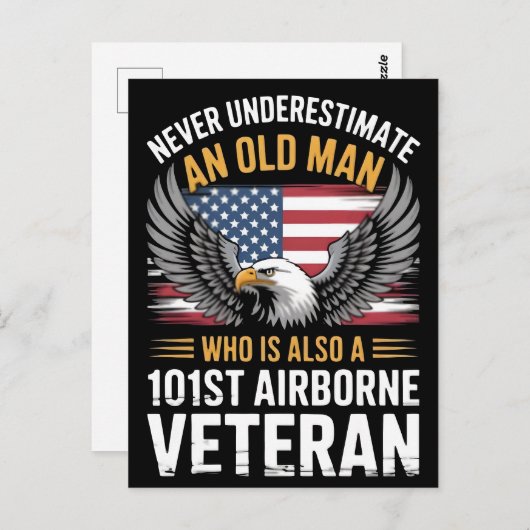 退役軍人の日2025年101st空挺型イーグルアメリカン ポストカード (正面/裏面)