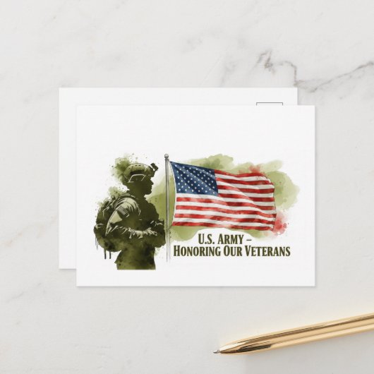 退役軍人の日 - すべての従軍者に敬意を表して ポストカード (正面/裏面インサイチュ)