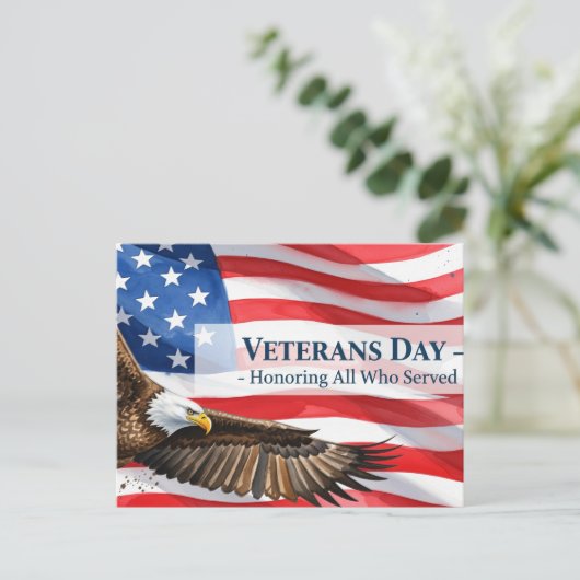 退役軍人の日 - すべての従軍者に敬意を表して ポストカード (スタンド正面)