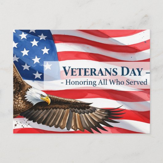 退役軍人の日 - すべての従軍者に敬意を表して ポストカード (正面)