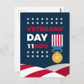 退役軍人の日 - すべての従軍者に敬意を表して ポストカード (正面/裏面)